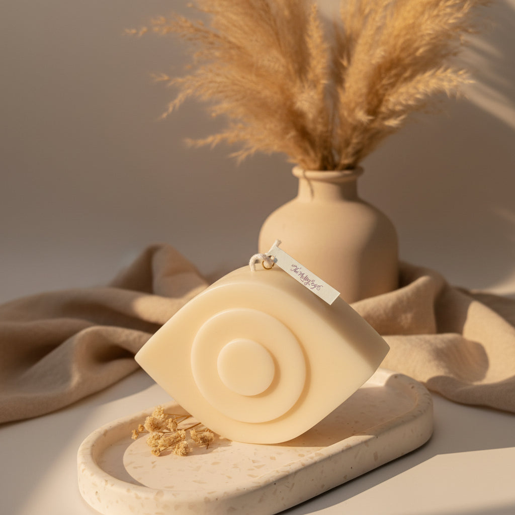 The Melting Eyes signature eye-shaped decorative soy candle hand-poured unscented