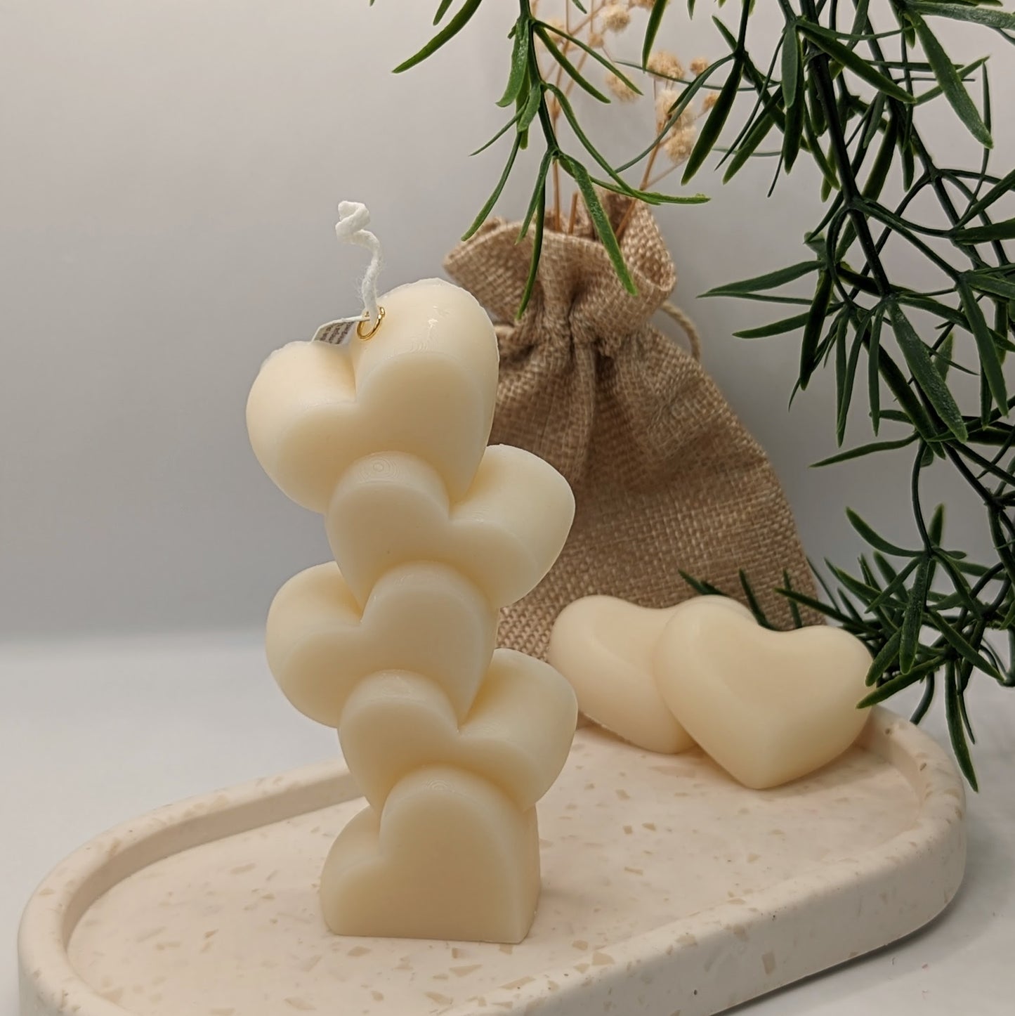 STACKED HEARTS CANDLE