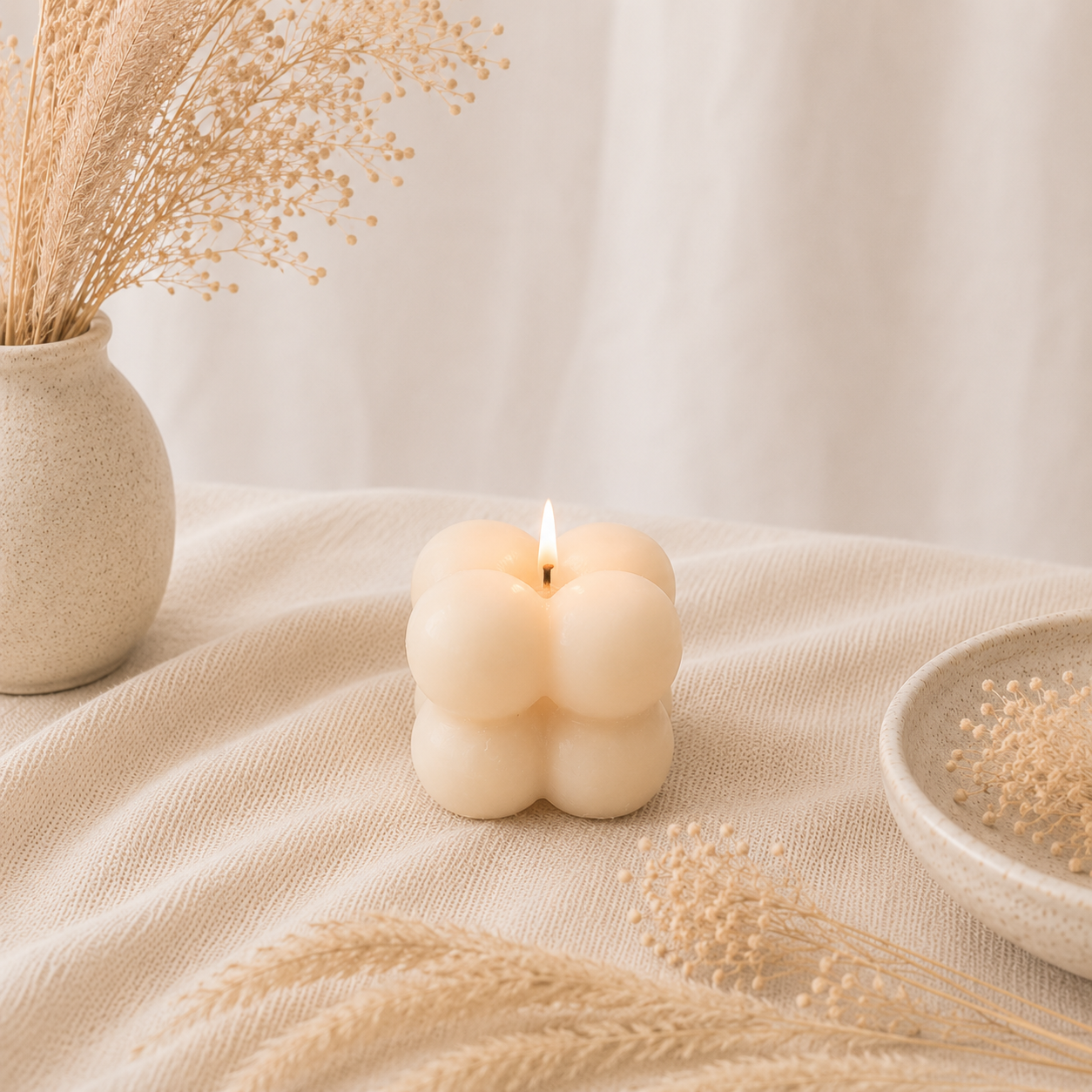 The Melting Eyes Mini Bubble decorative soy candle front view