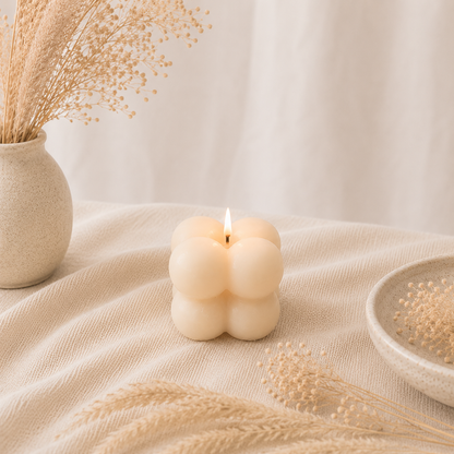 The Melting Eyes Mini Bubble decorative soy candle front view