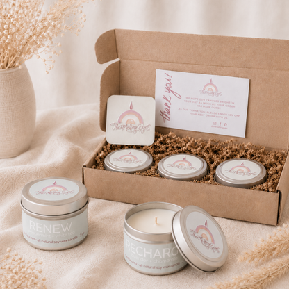 Candle Flight 2oz trio of small soy candles by The Melting Eyes