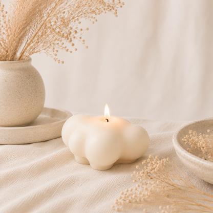 The Melting Eyes Mini Cloud candle side view