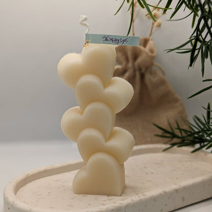 STACKED HEARTS CANDLE