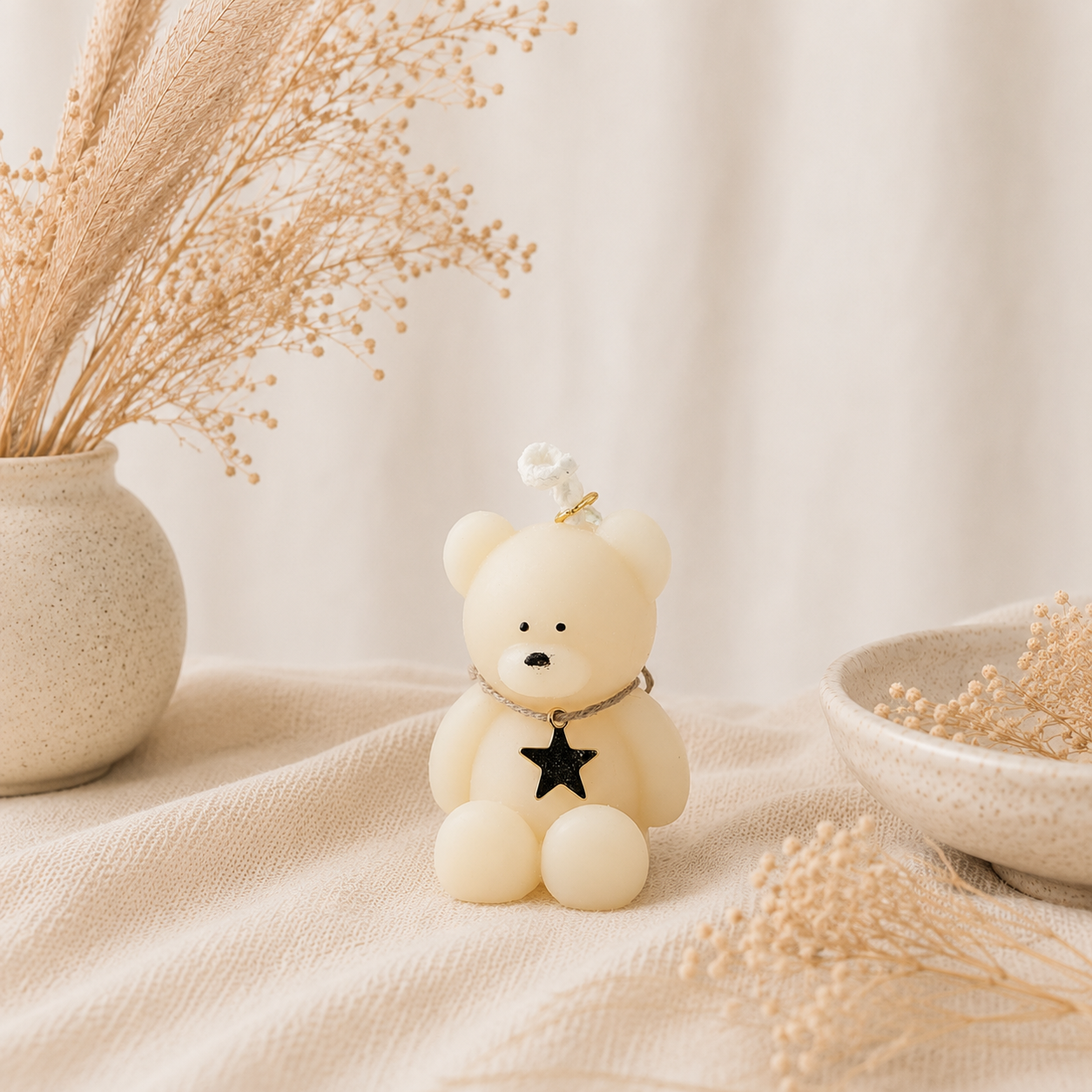 The Melting Eyes Mini Bear decorative soy candle front view