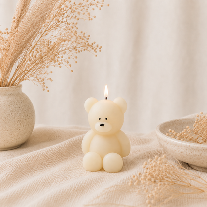 The Melting Eyes Mini Bear decorative soy candle side view