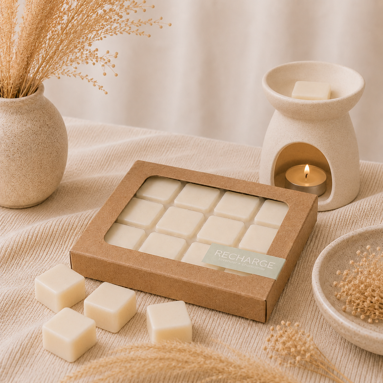 The Melting Eyes Soy Wax Melts cubes close up all-natural soy wax